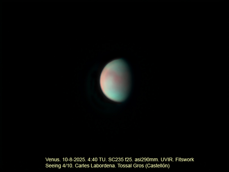 Venus en falso color del 10-8-2025 Venus en falso color del 10-8-2025