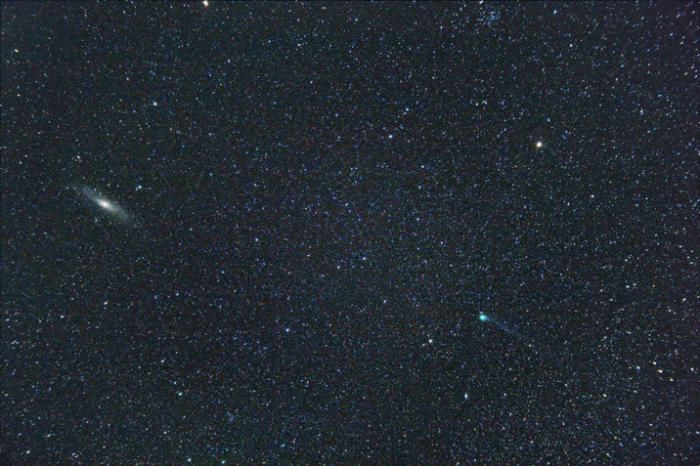 Cometa C/2014 Q2 Lovejoy y la galaxia M31
